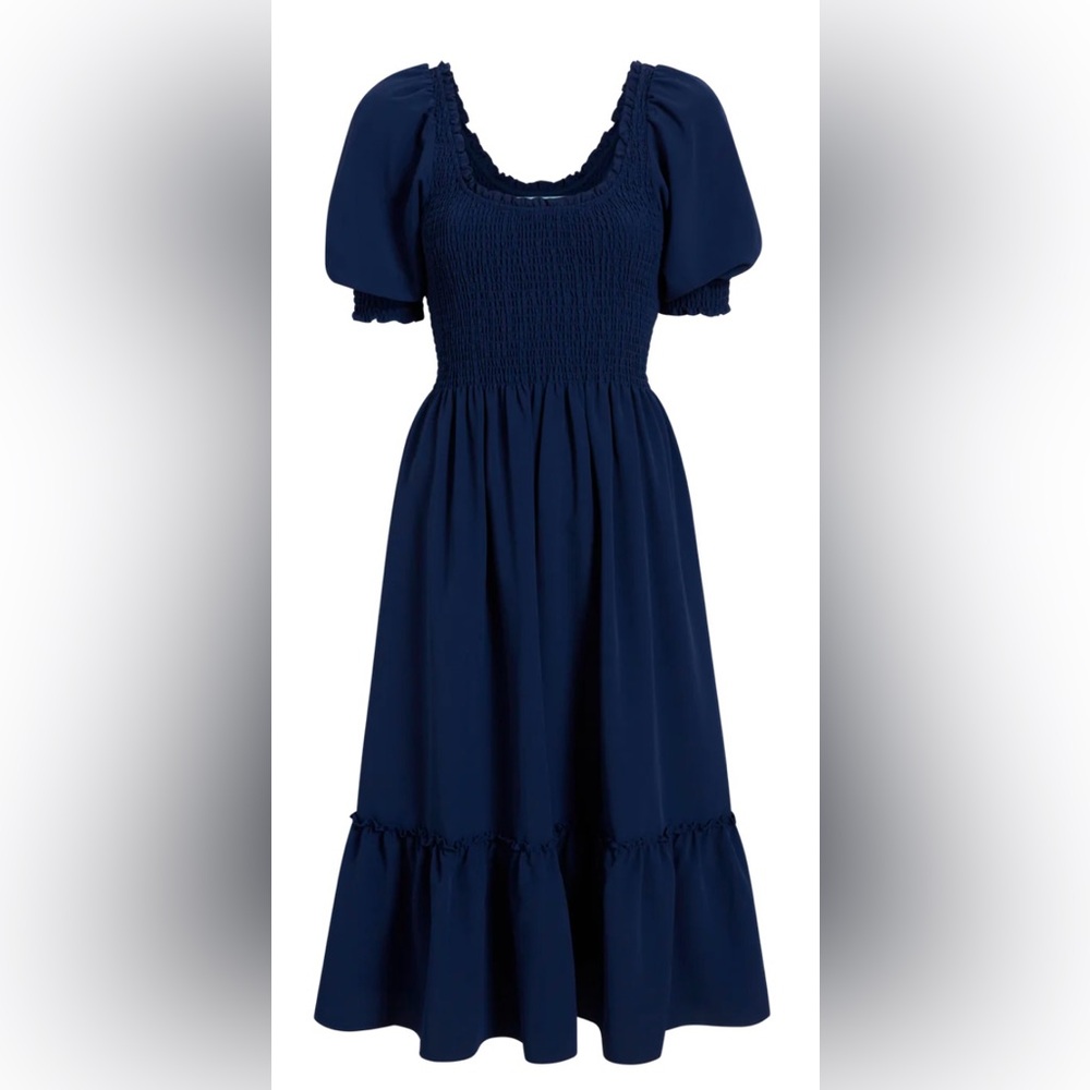 Hill House Home The Louisa Nap Dress - Navy Crepe Size XSWrinkle Resistant Navy